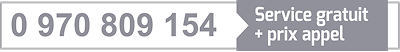 0970 809 154 Service gratuit + prix d'un appel